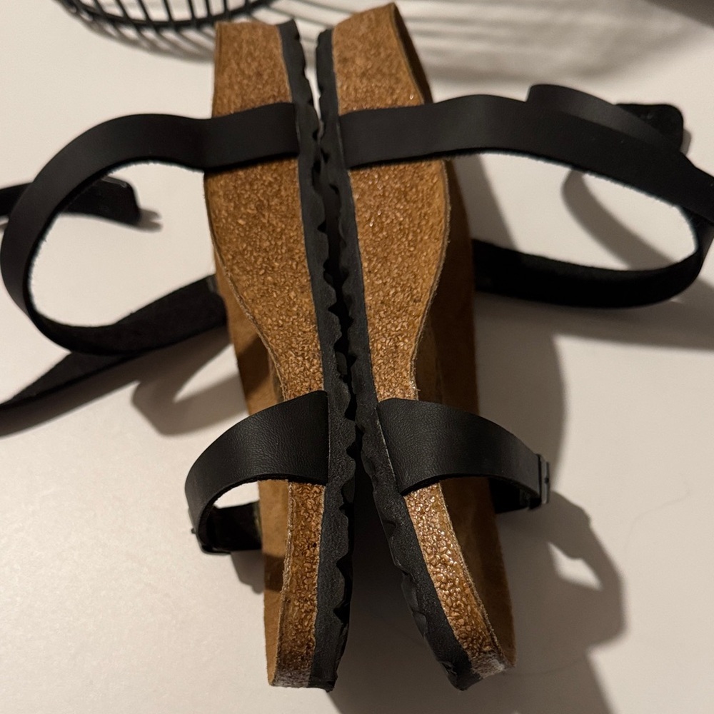 Birkenstock Black Strappy Leather Sandals - Picture 4 of 5